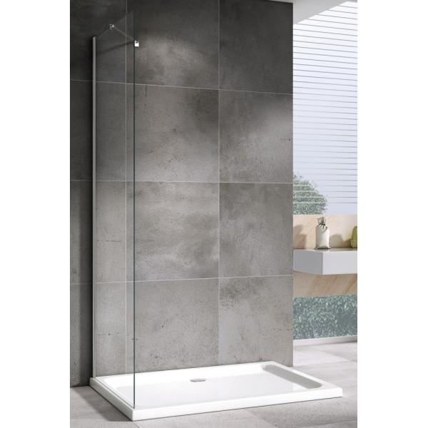 Душевая стенка Abber Zart 70x195 стекло прозрачное, профиль хром (S71)