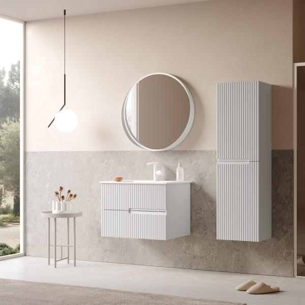 Тумба подвесная Orka Moonlight 710x510x510 с раковиной белый матовый (5001491)