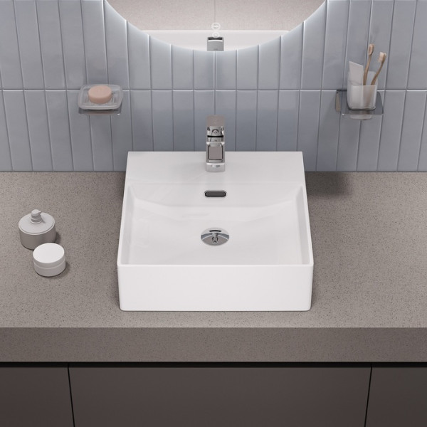 Раковина накладная Bild 42x42 белый глянцевый Iddis (BILWS42i27)