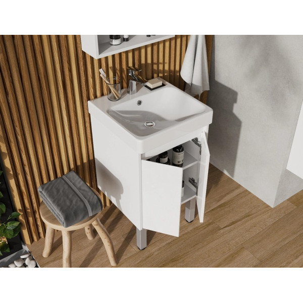 Тумба-умывальник Aquaton Сканди Doors 45 Белый/1WH501630 Раковина Адриана 45 (1A2787K0SD010)