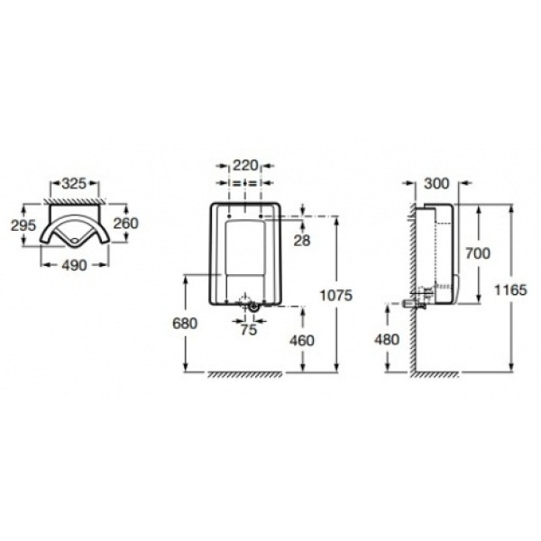 Писсуар подвесной Roca Site Frontal 295х490х700 с задним подводом воды (359605000) Писсуар подвесной Roca Site Frontal 295х490х700 с задним подводом воды (359605000)