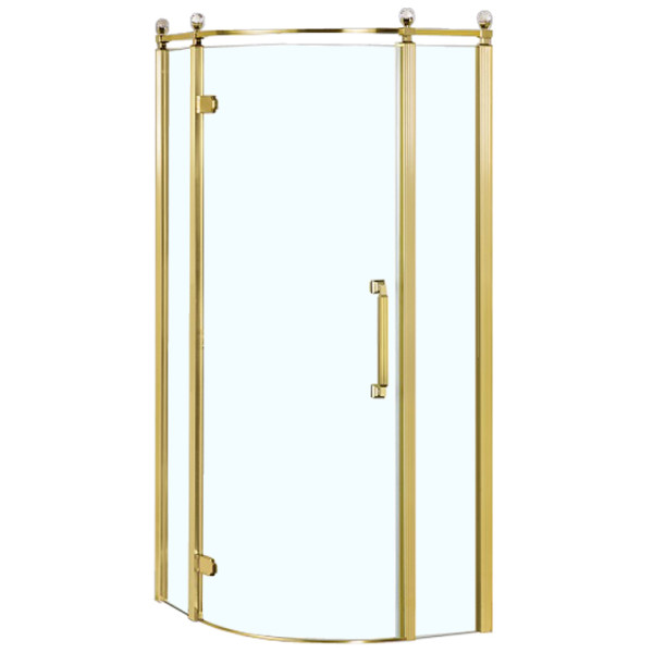 Душевое ограждение Azario Ontario 90х90х200 L стекло прозрачное профиль хром золото (AZ-NBB2231-L 90 GOLD)