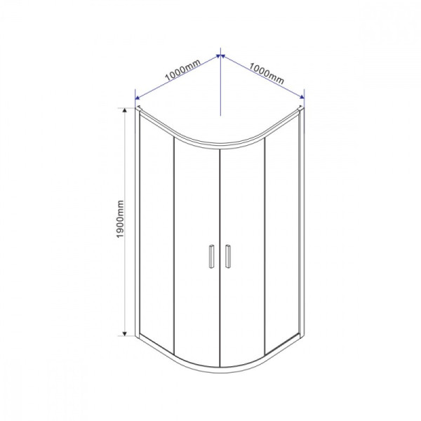 Душевой уголок Vincea Garda VSQ-1G 1000х1000х1900 стекло шиншилла, профиль хром (VSQ-1G100CH)