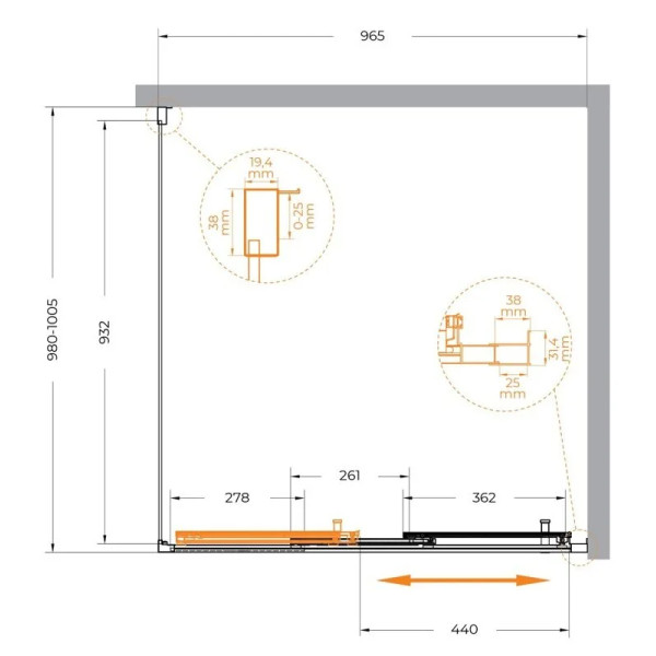 Душевой уголок Cezares Molveno 100x100x195 стекло прозрачное, профиль хром (MOLVENO-AF-31-100-C-CR-IV)