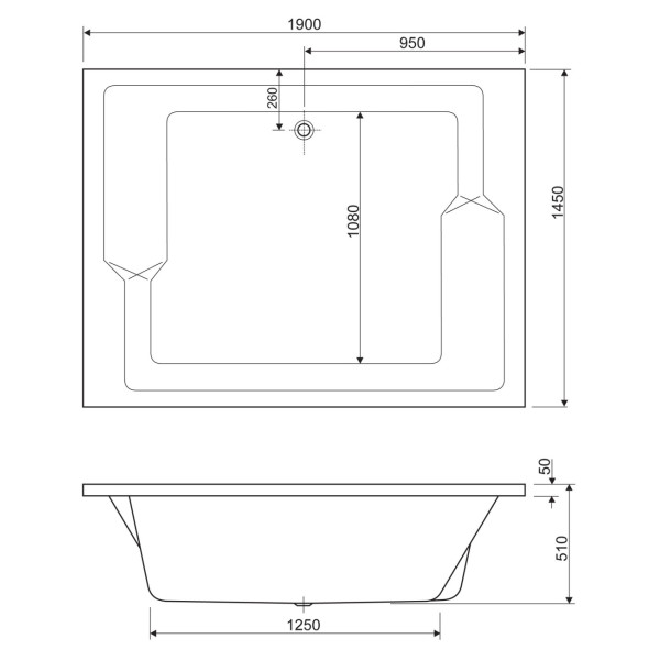 Ванна акриловая Cezares Plane_Duo 190x145x63 белый (PLANE_DUO-190-145-51-W37) Ванна акриловая Cezares Plane_Duo 190x145x63 белый (PLANE_DUO-190-145-51-W37)