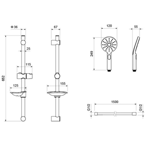 Душевой гарнитур Aquatek Оберон хром (AQ2014CR)