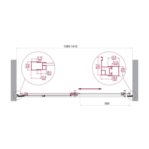 Душевые двери BelBagno Luce 140x195 стекло прозрачное, профиль хром (LUCE-BF-1-140-C-Cr) Душевые двери BelBagno Luce 140x195 стекло прозрачное, профиль хром (LUCE-BF-1-140-C-Cr)