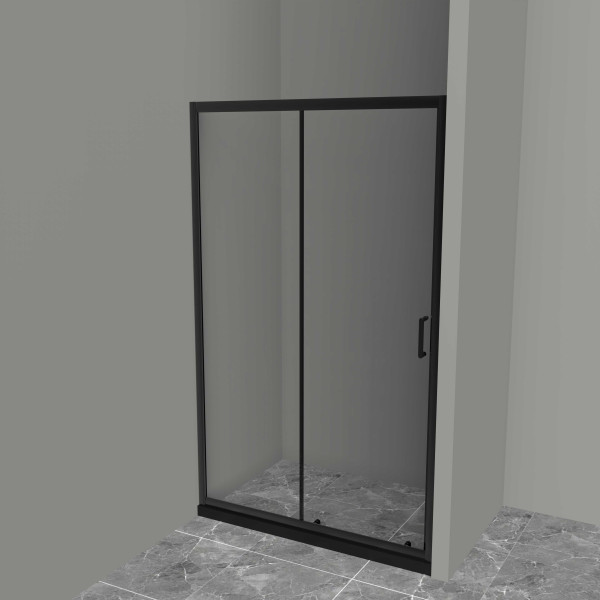 Душевая дверь BelBagno Uno-195 120x195 стекло прозрачное, профиль черный (Uno-195-BF-1-120-C-NERO)