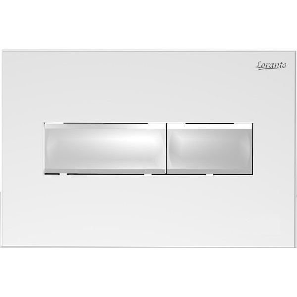 Клавиша смывная для инсталляции Loranto механическая, двойная, белый матовый (7320)