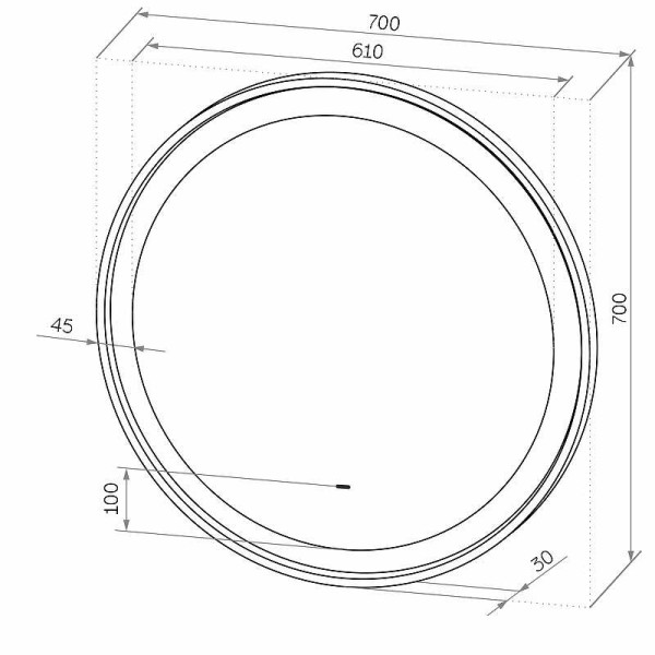 Зеркало с подсветкой Континент Planet white Led D 700 с бесконтактным сенсором (ЗЛП1170)