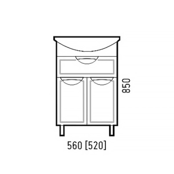 Тумба напольная Melodia Альфа 55 (Уют 55) 1 ящик 2 двери белая (MFR80013WT) Тумба напольная Melodia Альфа 55 (Уют 55) 1 ящик 2 двери белая (MFR80013WT)