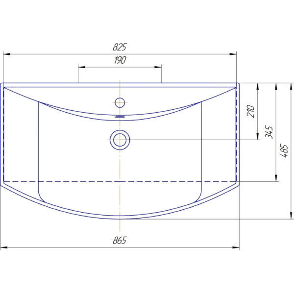 Раковина мебельная Kirovit Стиль 825x220x485 белая (4620008197357) Раковина мебельная Kirovit Стиль 825x220x485 белая (4620008197357)