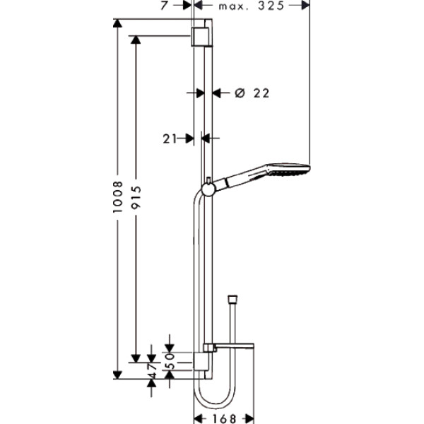 Гарнитур душевой Hansgrohe Raindance Select E 120 (26621000)