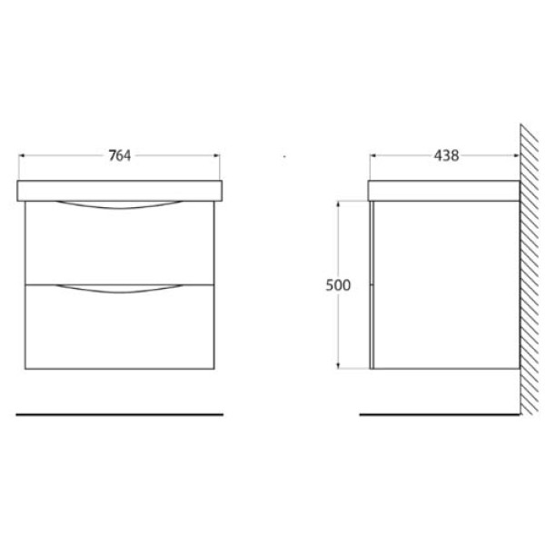 Тумба подвесная BelBagno Marino-CER 80 Rovere Grigio (MARINO-CER-800-2C-SO-RG-P)