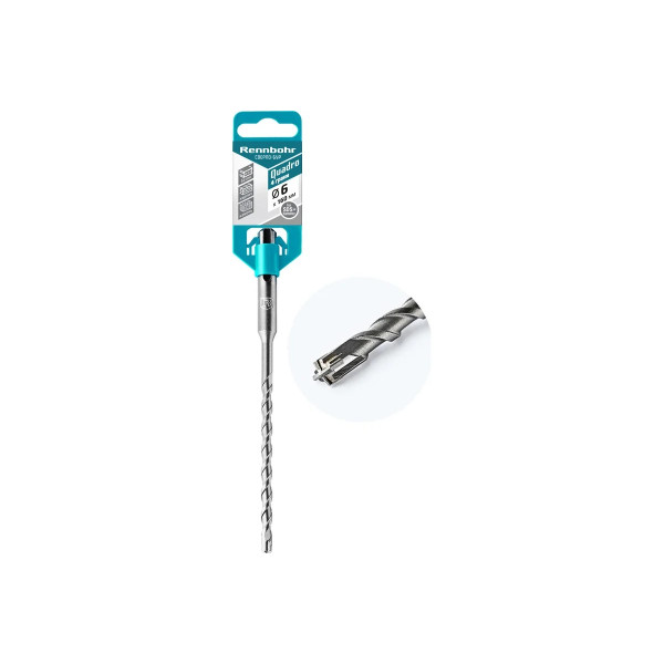 Бур для перфоратора SDS+ 6х160 мм. Rennbohr Quadro (4 грани) (510616)