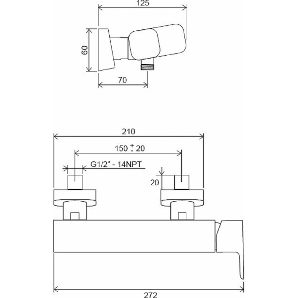 Смеситель для душа Ravak TD F 032.20/150 черный (X070153)