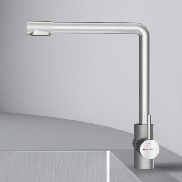 Смеситель для кухни AM.PM X-Joy S с L-изливом с каналом для питьевой воды сатин (F85B05711)