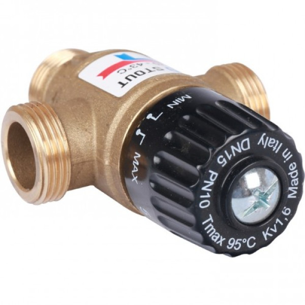 Вентиль термостатический смесительный Stout 3/4" НР 20-43°C, KVs 1,6 SVM-0120-164320 Вентиль термостатический смесительный Stout 3/4" НР 20-43°C, KVs 1,6 SVM-0120-164320