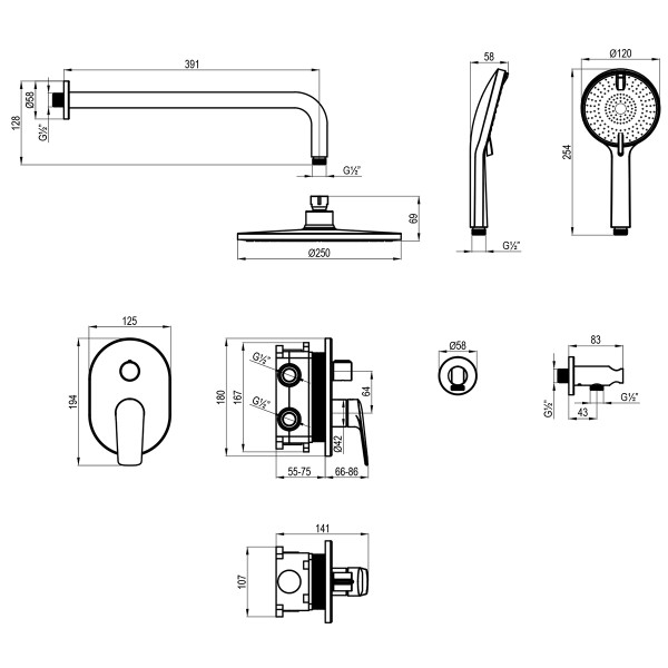 Смеситель для душа Lemark Verba встраиваемый хром (LM11429C) Смеситель для душа Lemark Verba встраиваемый хром (LM11429C)
