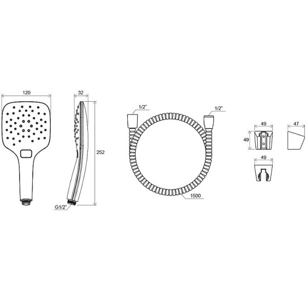 Душевой гарнитур Ravak белая (X07S010)