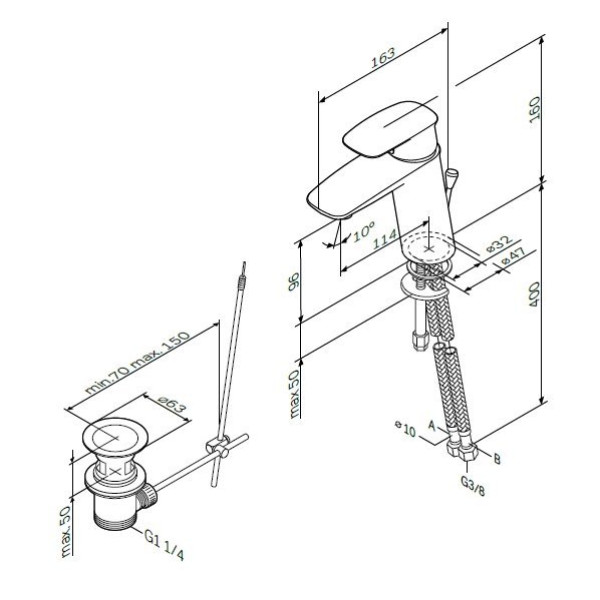 Смеситель для раковины AM.PM Spirit V2.1 с донным клапаном , хром (F71A82100) Смеситель для раковины AM.PM Spirit V2.1 с донным клапаном , хром (F71A82100)