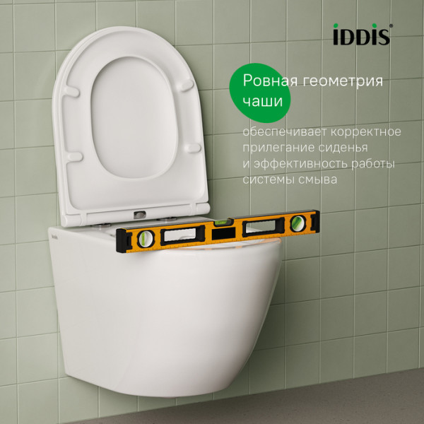 Унитаз подвесной Iddis Blanco безободковый с сиденьем soft-close белый (BLARNSEi25)