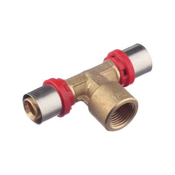 Тройник Tiemme 20х1/2"Вх20 латунь (пресс) (1650039 / 1659G200420CZ) Тройник Tiemme 20х1/2"Вх20 латунь (пресс) (1650039 / 1659G200420CZ)