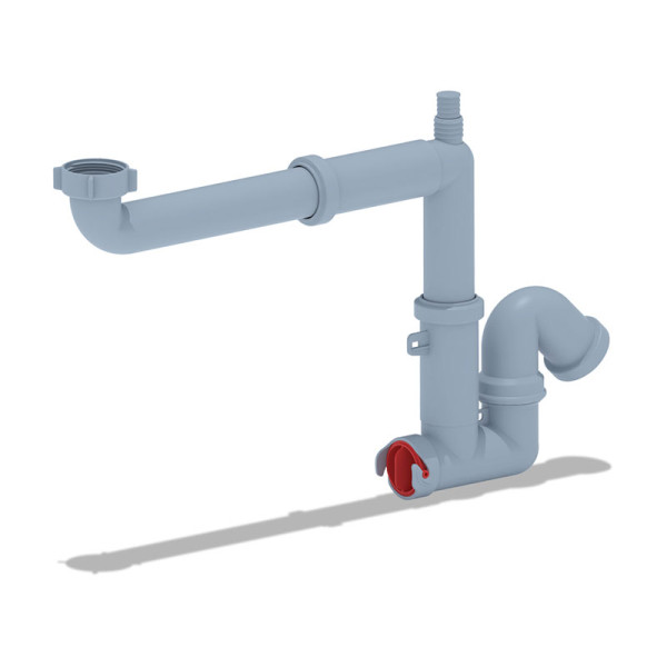 Сифон 40 мм. трубный АНИ "F серия" для донного клапана., с отводом для стир.машины (без выпуска) АНИ пласт (F5320)