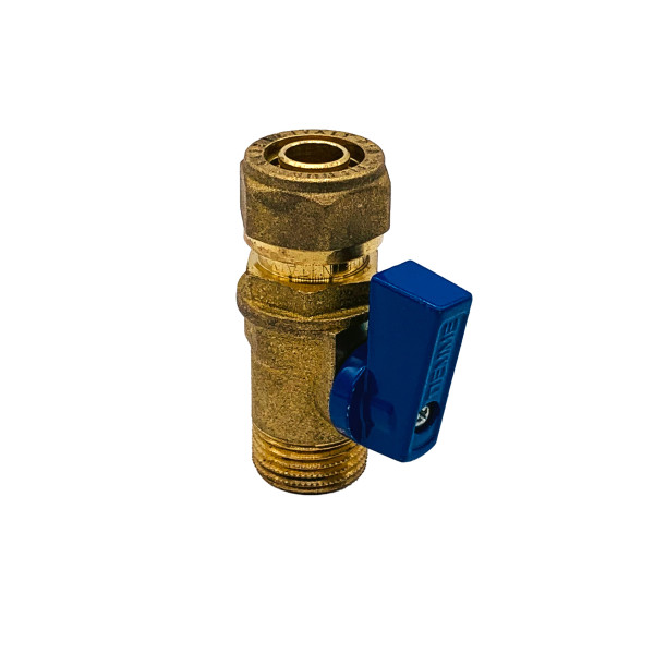 Кран шаровый (мини) Tiemme 16 (2,0)*1/2" Н (синяя ручка) (2940001)