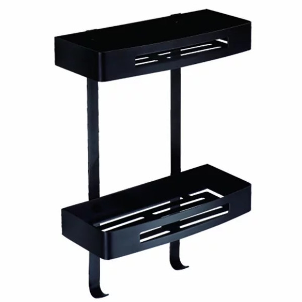 Полка прямоугольная двухэтажная черный матовый Azario (AZ-170-2B)