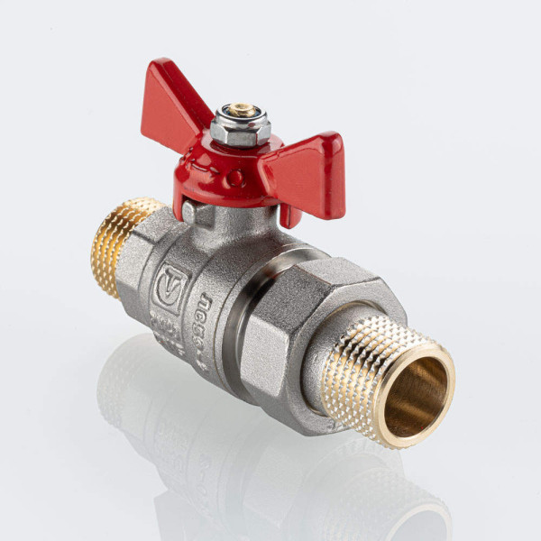 Кран 3/4" НН шаровый со сгоном Valtec Base-ГОСТ (красная бабочка) VT.226S.N.05