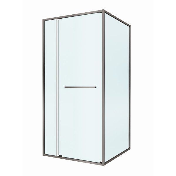 Душевой уголок Cezares Lux 100x80x195 стекло прозрачное, профиль оружейная сталь (LUX-AH-FS-11-100/80-C-GM)