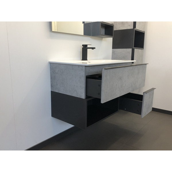 Тумба подвесная с раковиной Comforty Франкфурт 900x465x560 дуб светлый (00-00007342)