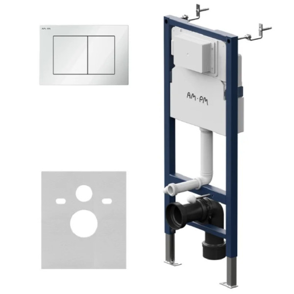 Инсталляция для подвесного унитаза AM.PM PrimeFit с клавишей PrimeFit S белый глянцевый (I012709.0201) Инсталляция для подвесного унитаза AM.PM PrimeFit с клавишей PrimeFit S белый глянцевый (I012709.0201)