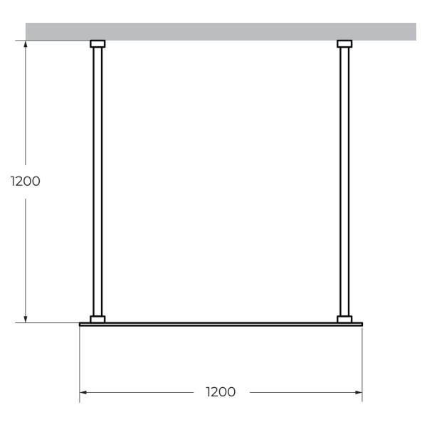 Душевая перегородка Cezares Liberta 120x195 стекло прозрачное, профиль черный (LIBERTA-L-2-120-120-C-NERO)