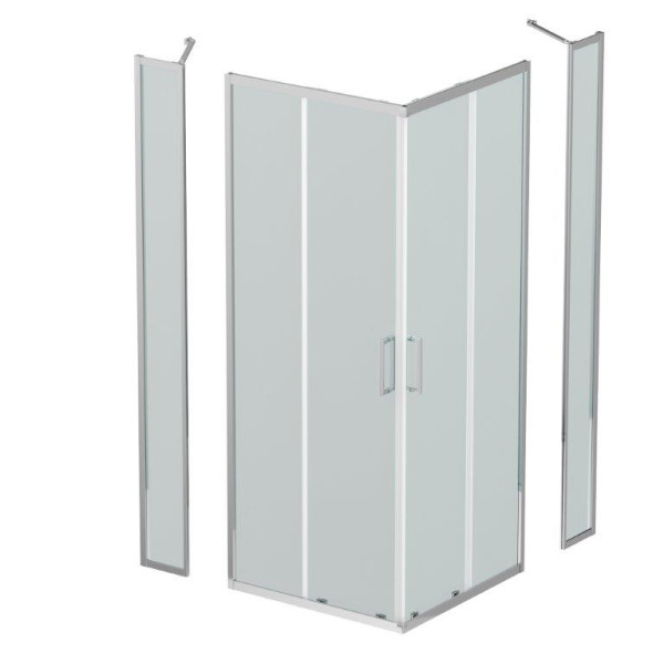 Душевой уголок BelBagno Luce 100x100x195 стекло прозрачное, профиль хром (LUCE-A-22-80+20-C-Cr)