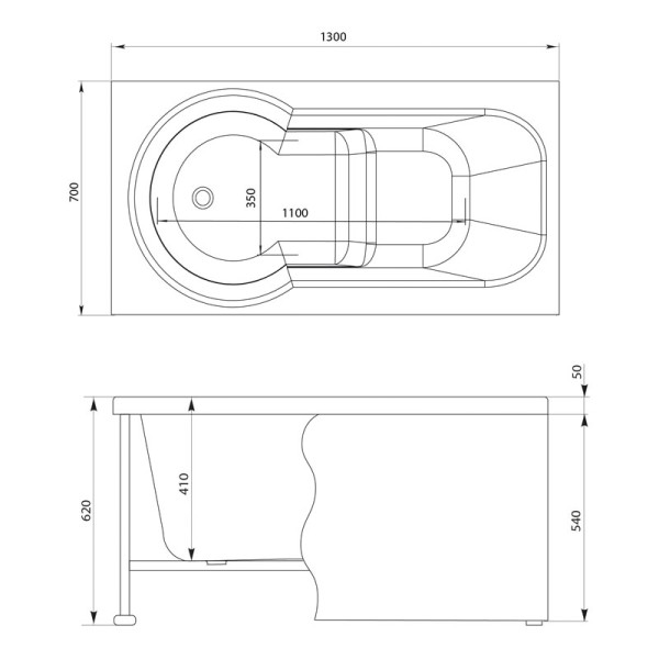 Экран фронтальный для ванны Aquanet Largo 130 Экран фронтальный для ванны Aquanet Largo 130