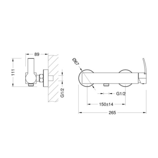 Смеситель для душа Zeegres Z.ART (54005001)