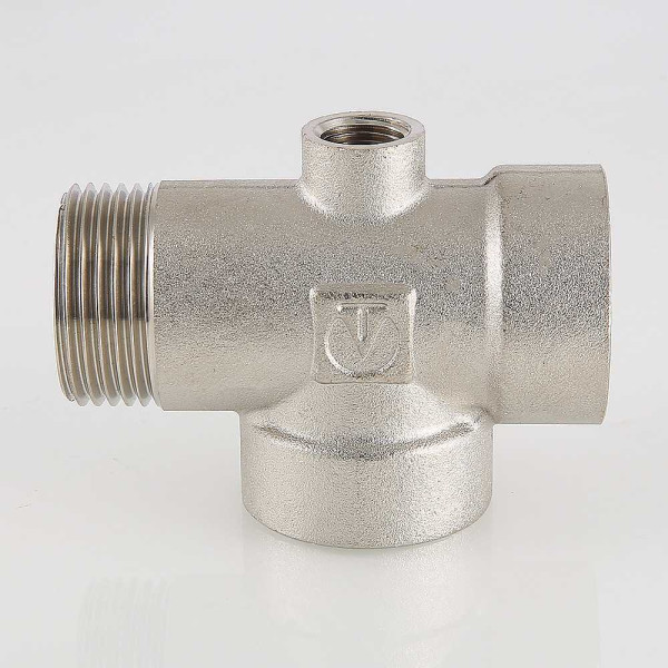 Соединение пятиходовое 1"*80 мм. Valtec (никель) (VTr.600.N.06080) Соединение пятиходовое 1"*80 мм. Valtec (никель) (VTr.600.N.06080)