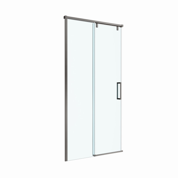 Душевая дверь BelBagno Soft Close-1 100x200 стекло прозрачное, профиль оружейная сталь матовая (SOFT_CLOSE-1-BF-1-100-C-GM)