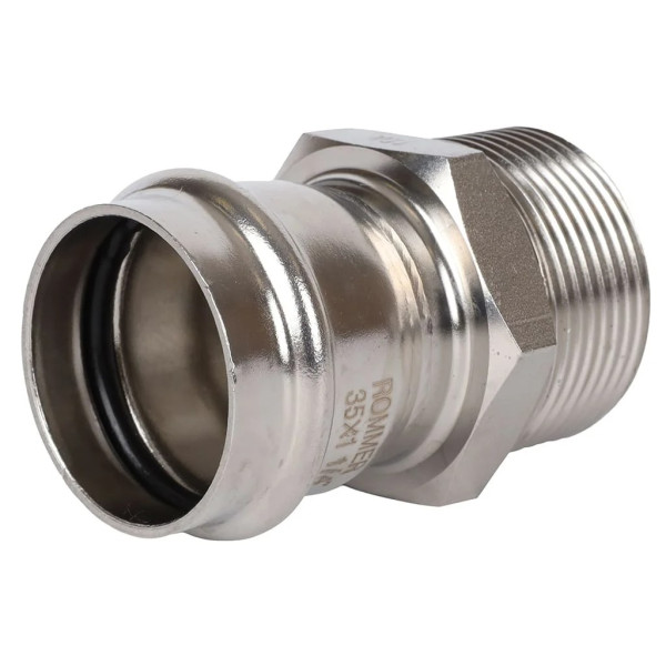 Переход 35х1 1/4"Н Rommer из нержавеющей стали (пресс) (RSS-0021-035114) Переход 35х1 1/4"Н Rommer из нержавеющей стали (пресс) (RSS-0021-035114)