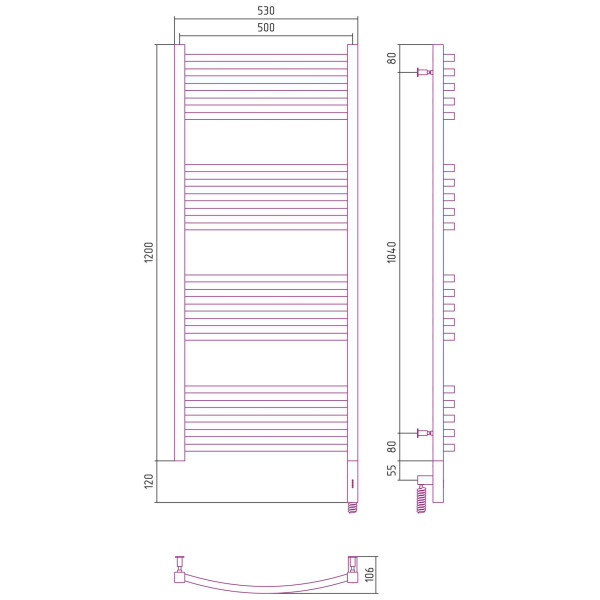 Полотенцесушитель электрический Сунержа Аркус 3.0 1200х500 МЭМ правый, золотой (03-5705-1250) Полотенцесушитель электрический Сунержа Аркус 3.0 1200х500 МЭМ правый, золотой (03-5705-1250)