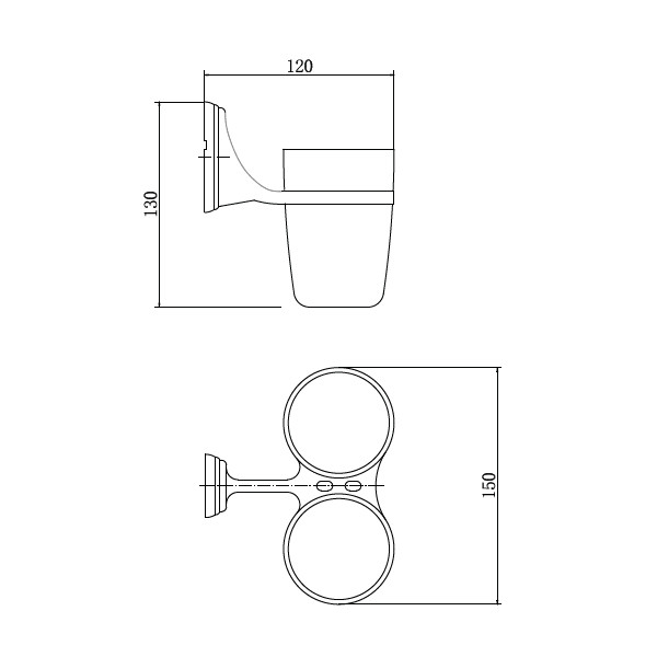 Стакан Fashun стекло с держателем хром (A1508)