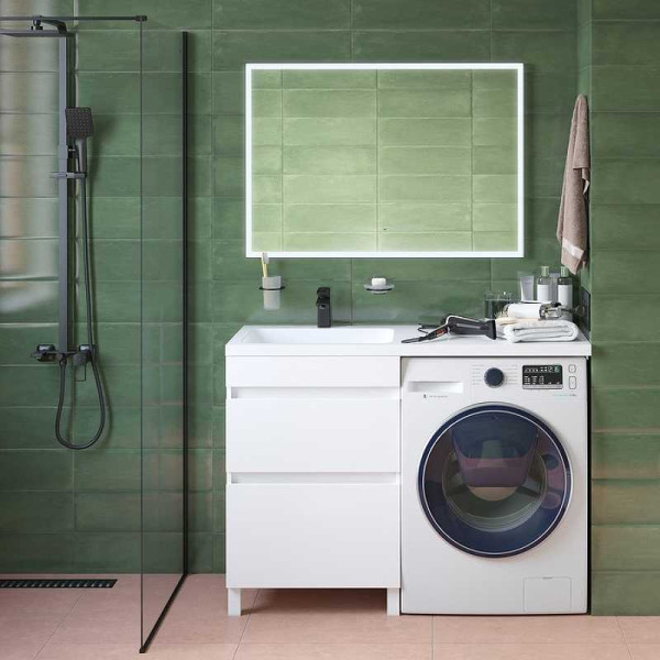 Тумба для стиральной машины с раковиной Iddis Optima Home белая (OPH12LBi95K) Тумба для стиральной машины с раковиной Iddis Optima Home белая (OPH12LBi95K)