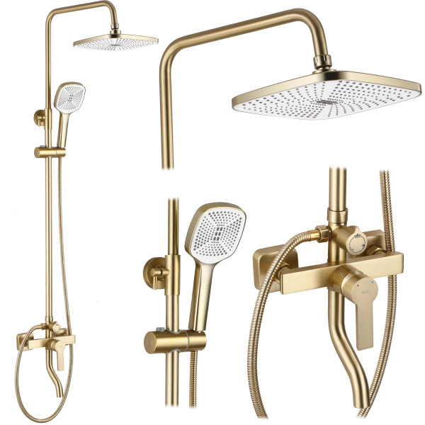 Душевая система с изливом Rea Argus Gold mat (REA-P7841) Душевая система с изливом Rea Argus Gold mat (REA-P7841)