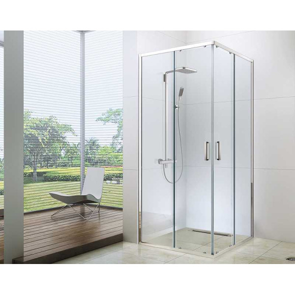 Душевой уголок Berges Solo S 800*800*1900 стекло прозрачное, профиль хром сильвер (61103)