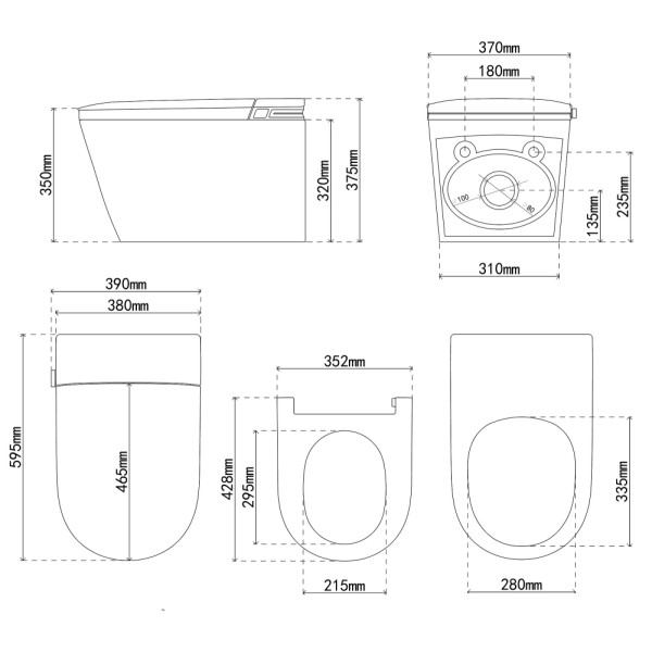 Унитаз-биде подвесной электронный Abber Bequem черный матовый (AC1121SMB)