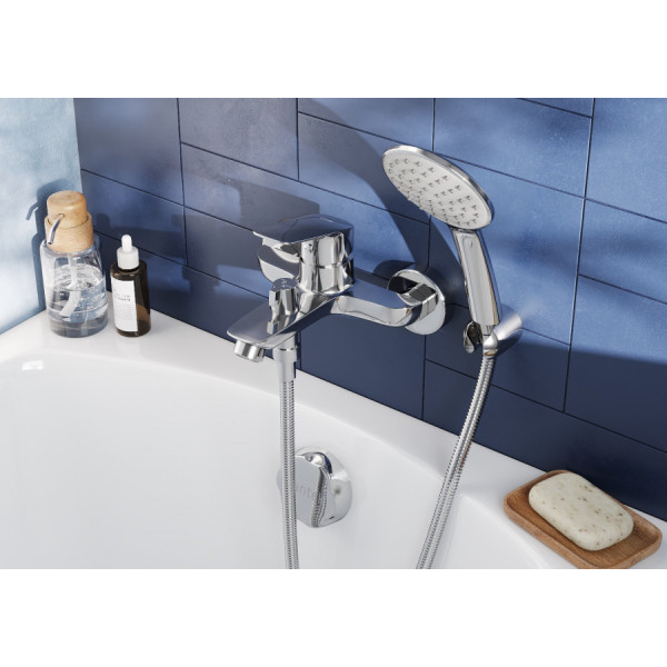 Смеситель для ванны и душа Santek Таос хром с душевым гарнитуром (WH5A1009C001) Смеситель для ванны и душа Santek Таос хром с душевым гарнитуром (WH5A1009C001)