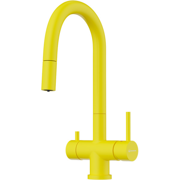 Смеситель для кухни Omoikiri Akita-S-SL с переключателем на фильтр, с выдвижным изливом sicilian lemon (4994440)