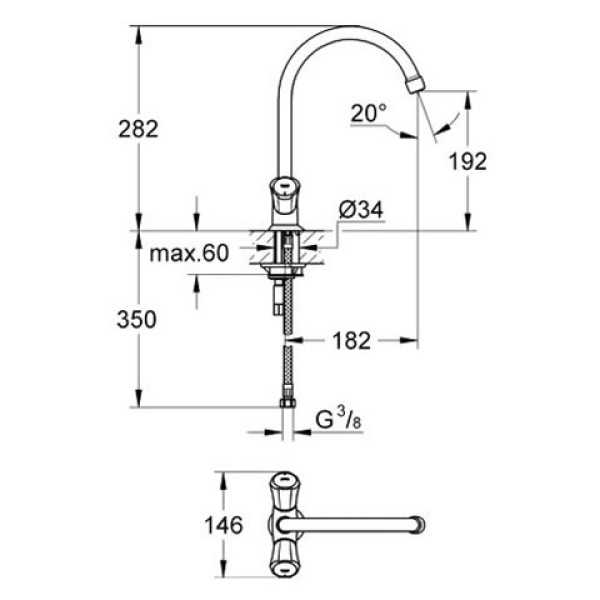 Смеситель для кухни Grohe Costa L (31831001)